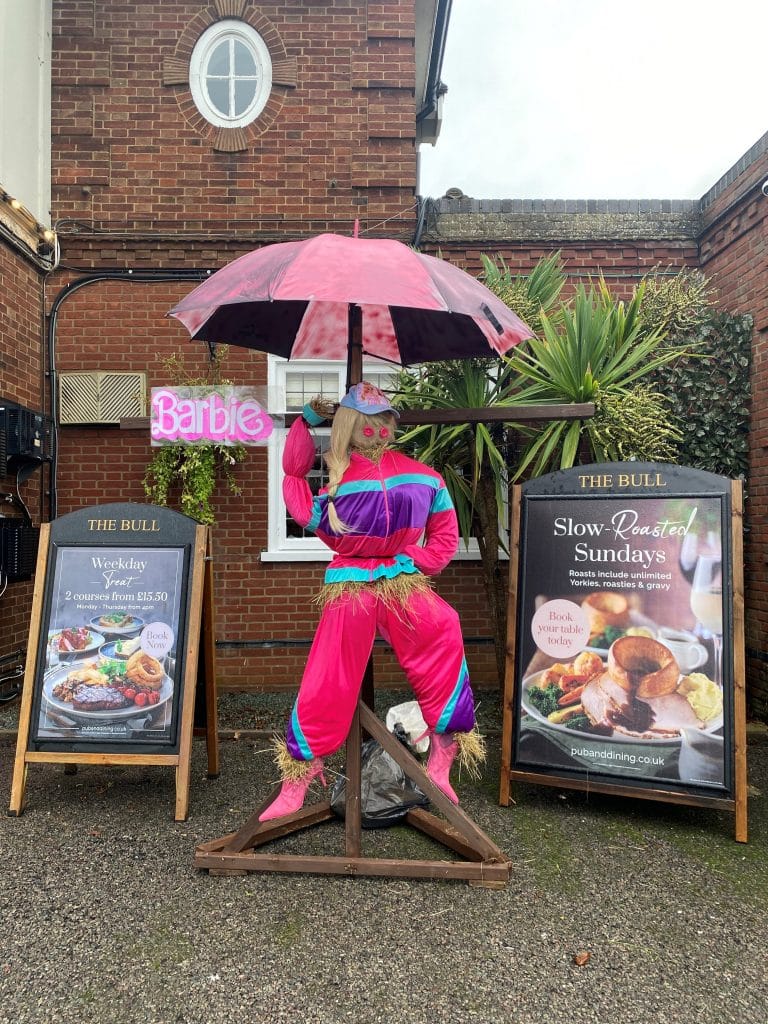 Barbie Scarecrow, Bull Pub, Reepham Road, Hellesdon