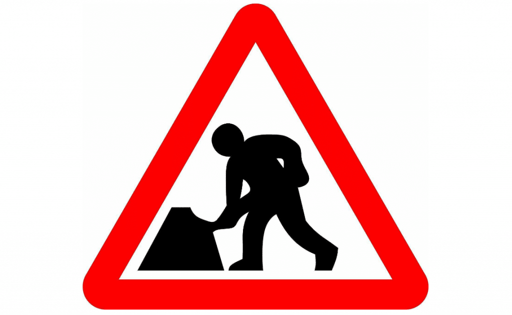 Roadwork Sign, Man at Work