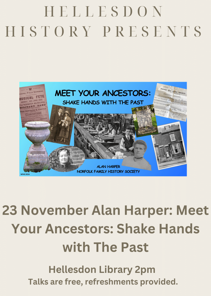 In this talk Alan Harper from the Norfolk Family History Society will introduce you to two of his ancestors and reveal their fascinating lives. Meet a baker from Victorian Norwich and hear about the unsavoury things which found their way into his bread, and an emigrant to Australia seeking her fortune in the gold rush. Alan will give some pointers on how you too can find out about the amazing lives your ancestors lived!